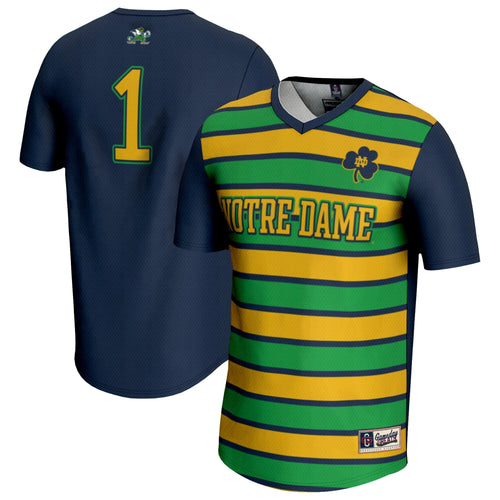 #1 Notre Dame Fighting Irish Lightweight Soccer Fashion Jersey - Navy product image 2, provided for visual reference and