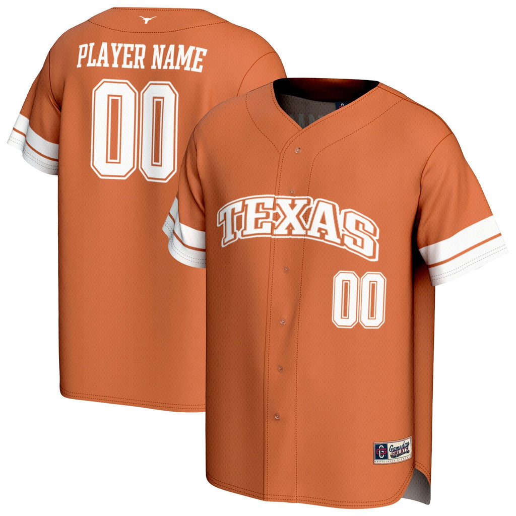 Texas Longhorns Personalized Collegiate Baseball Fashion Jersey - Texas Orange product image 2, provided for visual