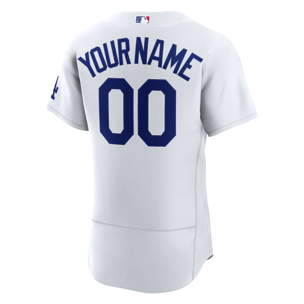 Los Angeles Dodgers White Home Authentic Custom Jersey product image 4, provided for visual reference and product detail