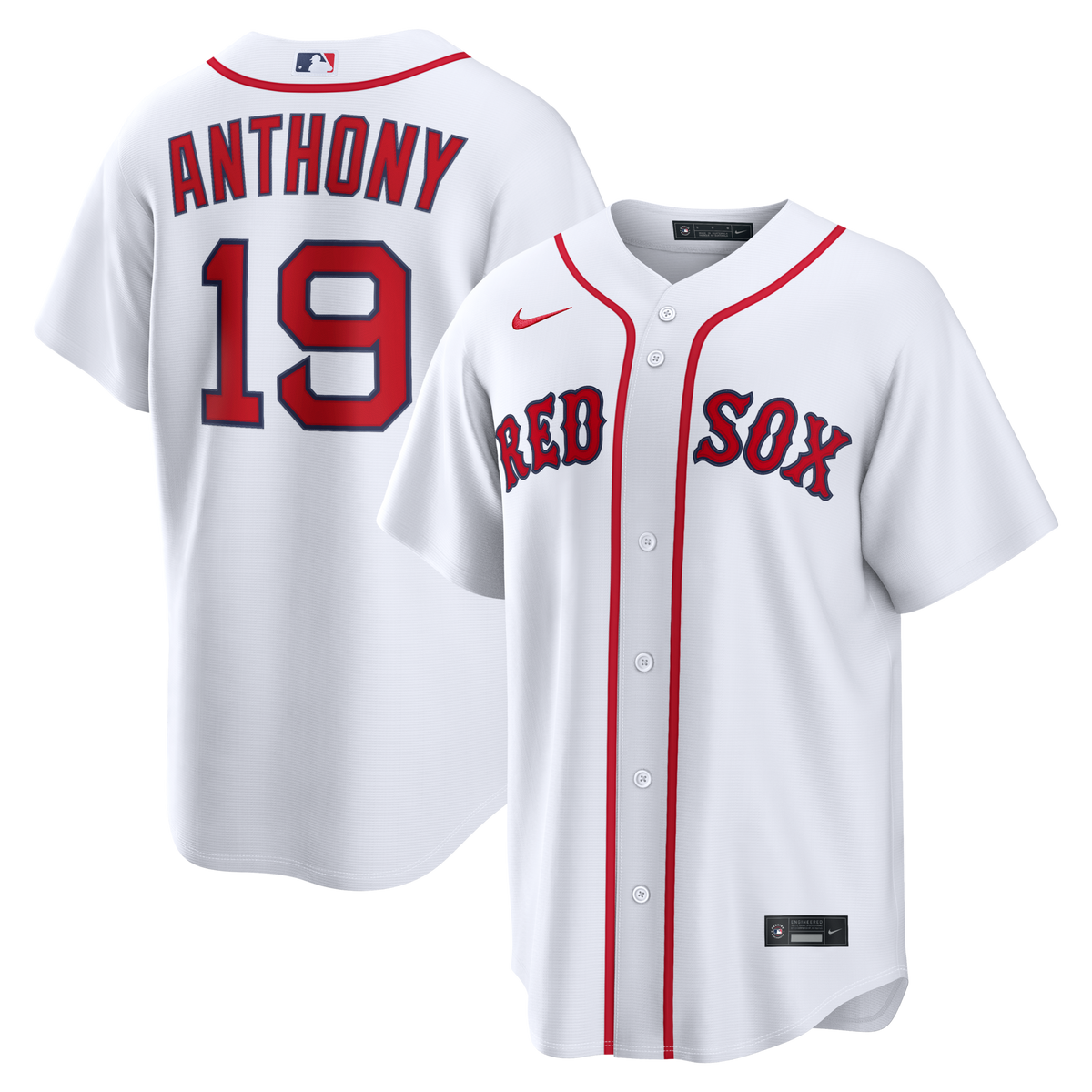 Boston Red Sox Roman Anthony White Home Replica Jersey product image 1, provided for visual reference and product detail