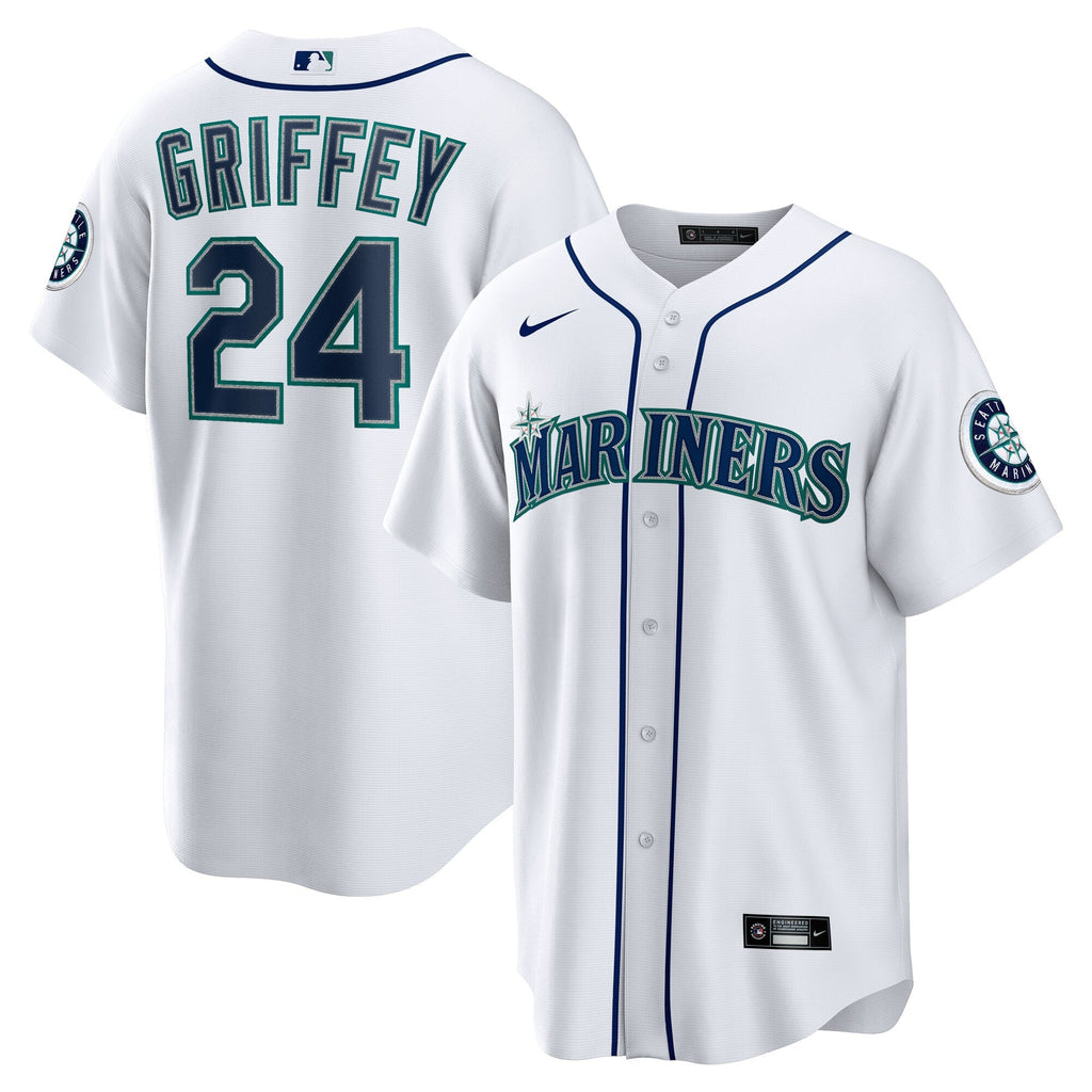 Seattle Mariners Ken Griffey Jr. White Home Replica Jersey product image 1, provided for visual reference and product detail