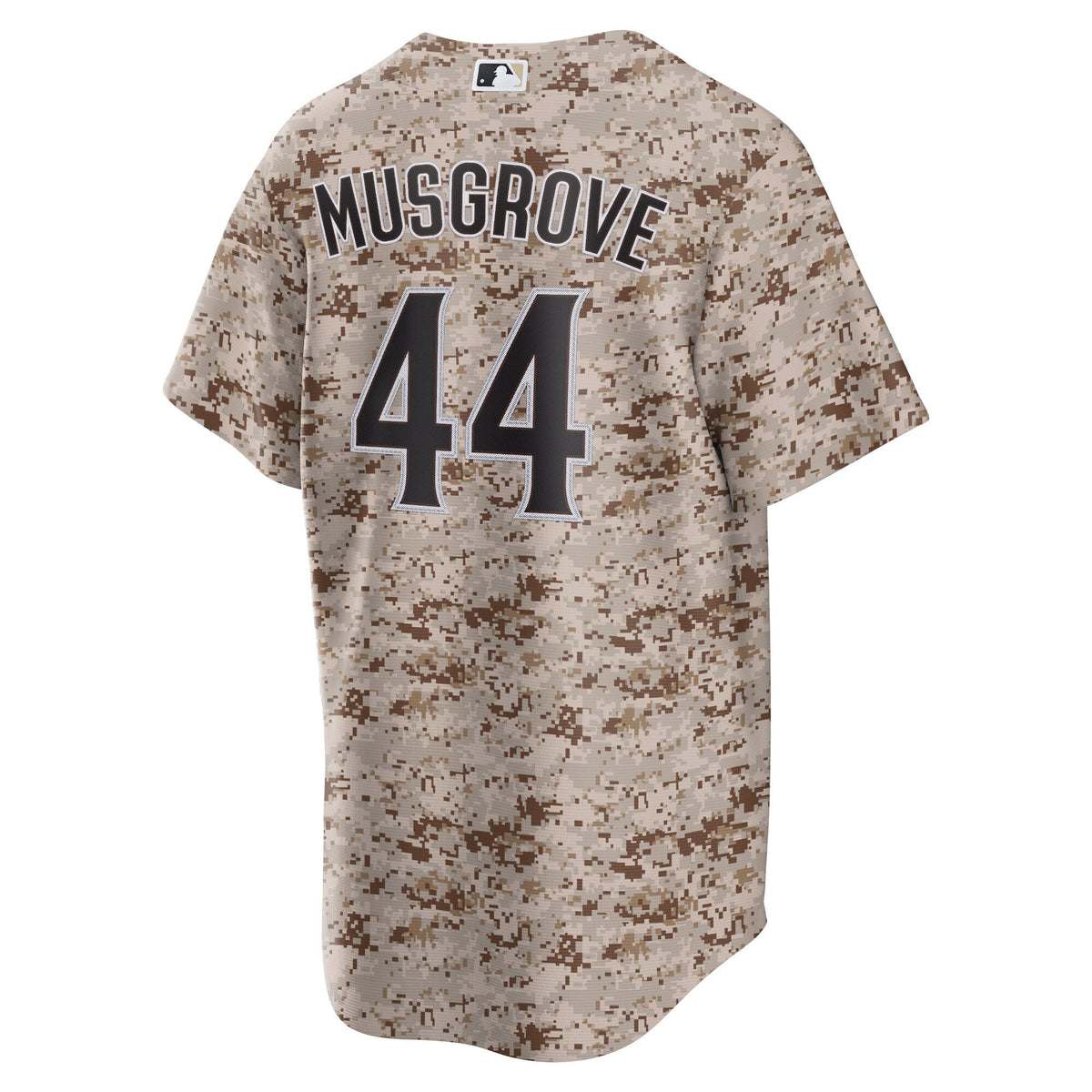 San Diego Padres Joe Musgrove Camo USMC Alternate Replica Player Jersey product image 4, provided for visual reference and