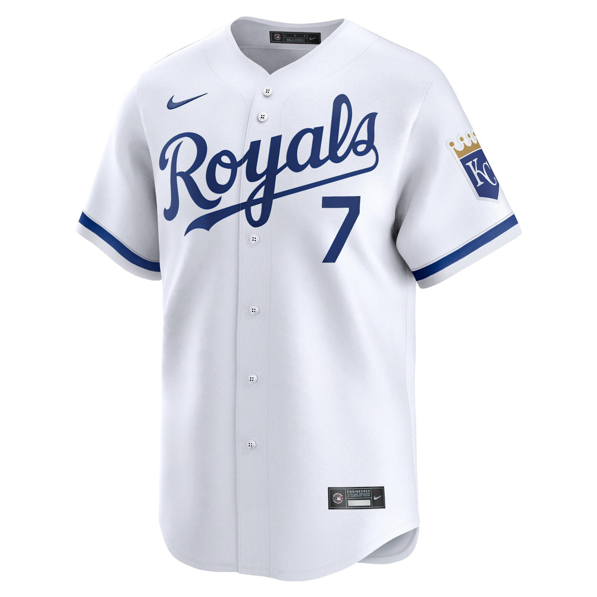Kansas City Royals Bobby Witt Jr. White Home Limited Player Jersey product image 3, provided for visual reference and