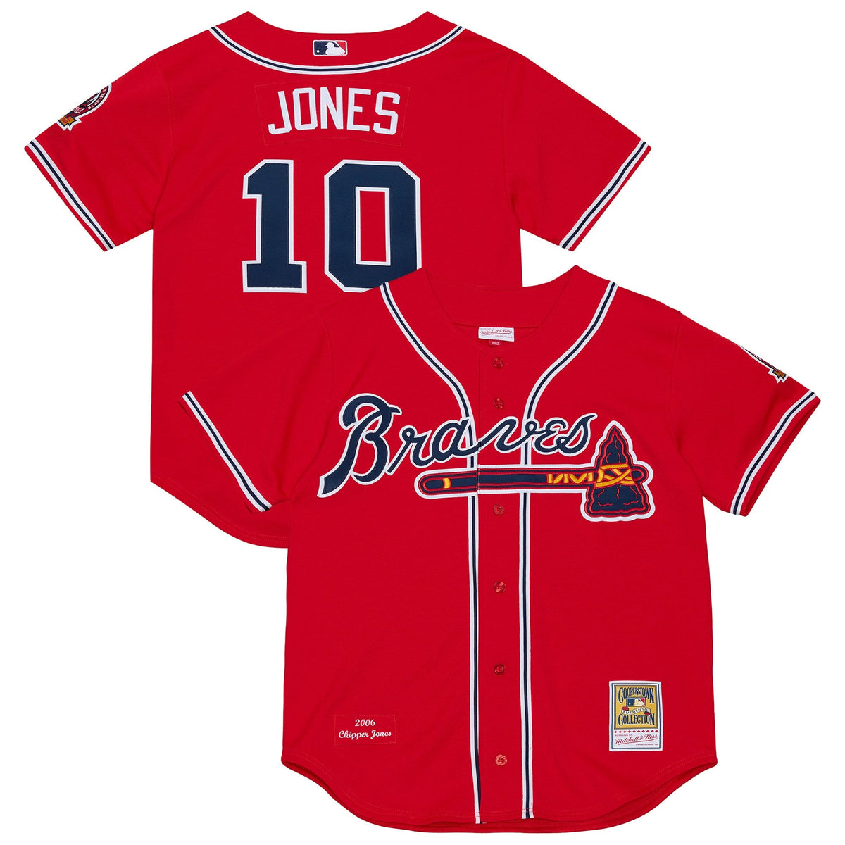 Atlanta Braves Chipper Jones Red 2006 Cooperstown Collection Authentic Jersey product image 1, provided for visual reference