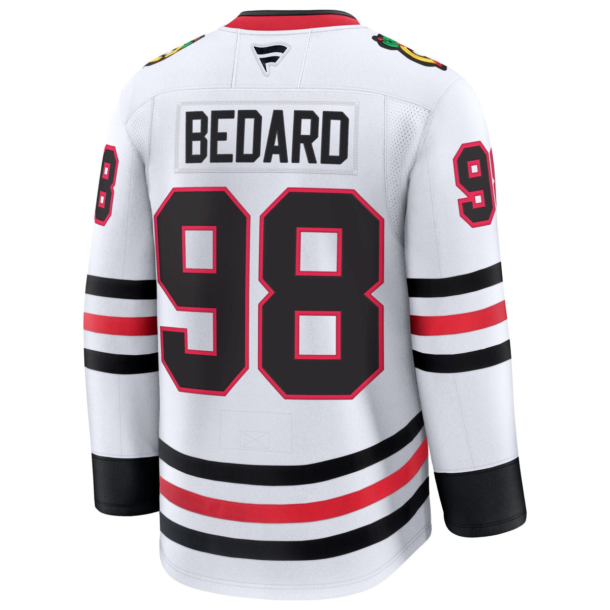 Chicago Blackhawks Connor Bedard White Away Premium Jersey product image 4, provided for visual reference and product detail
