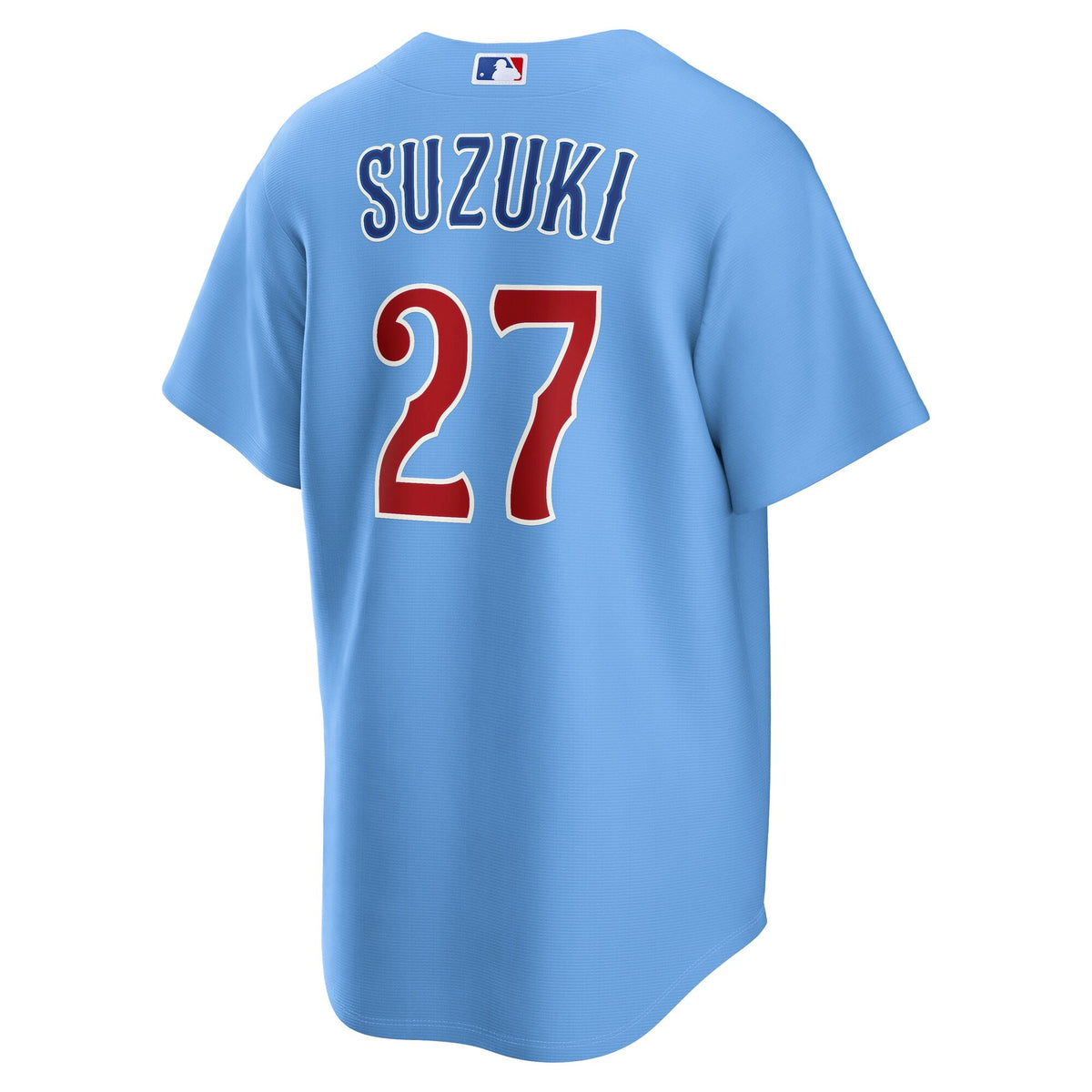 Chicago Cubs Seiya Suzuki Light Blue Alternate Replica Jersey product image 4, provided for visual reference and product