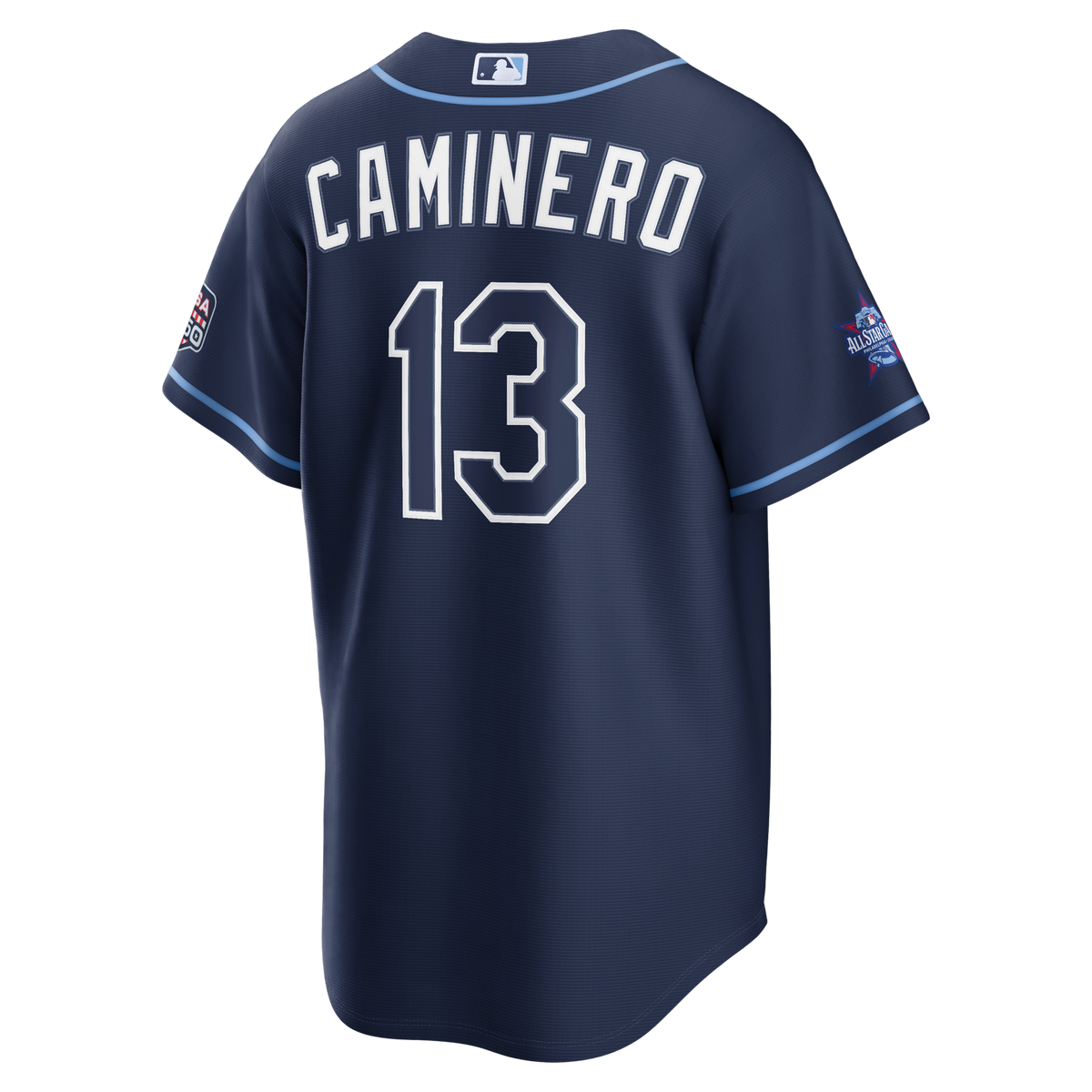 2026 All-Star Game Tampa Bay Rays Junior Caminero Navy Replica Jersey product image 4, provided for visual reference and