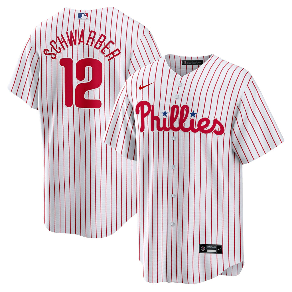 Philadelphia Phillies Kyle Schwarber White Replica Player Jersey product image 1, provided for visual reference and product