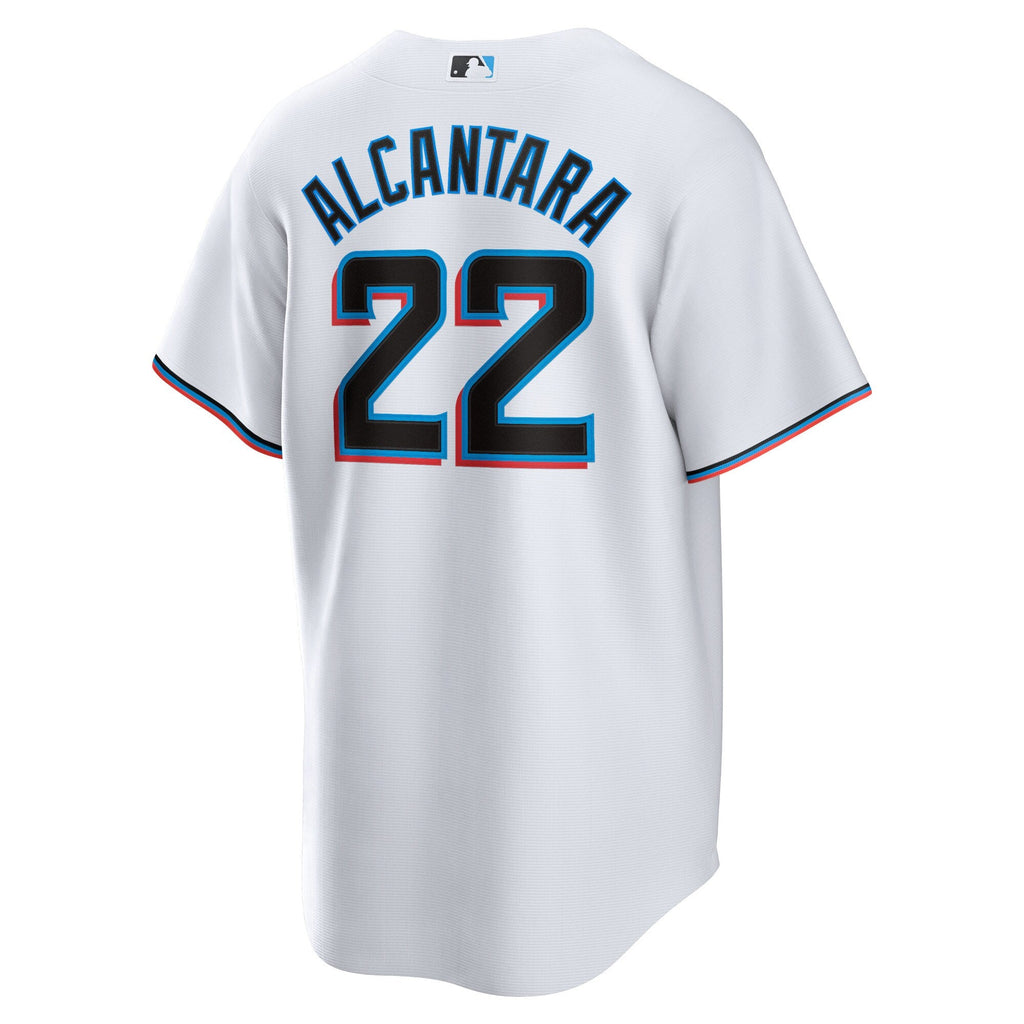 Miami Marlins Sandy Alcantara White Replica Player Jersey product image 4, provided for visual reference and product detail