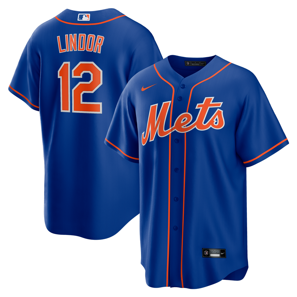 New York Mets Francisco Lindor Royal Alternate Replica Player Jersey product image 1, provided for visual reference and