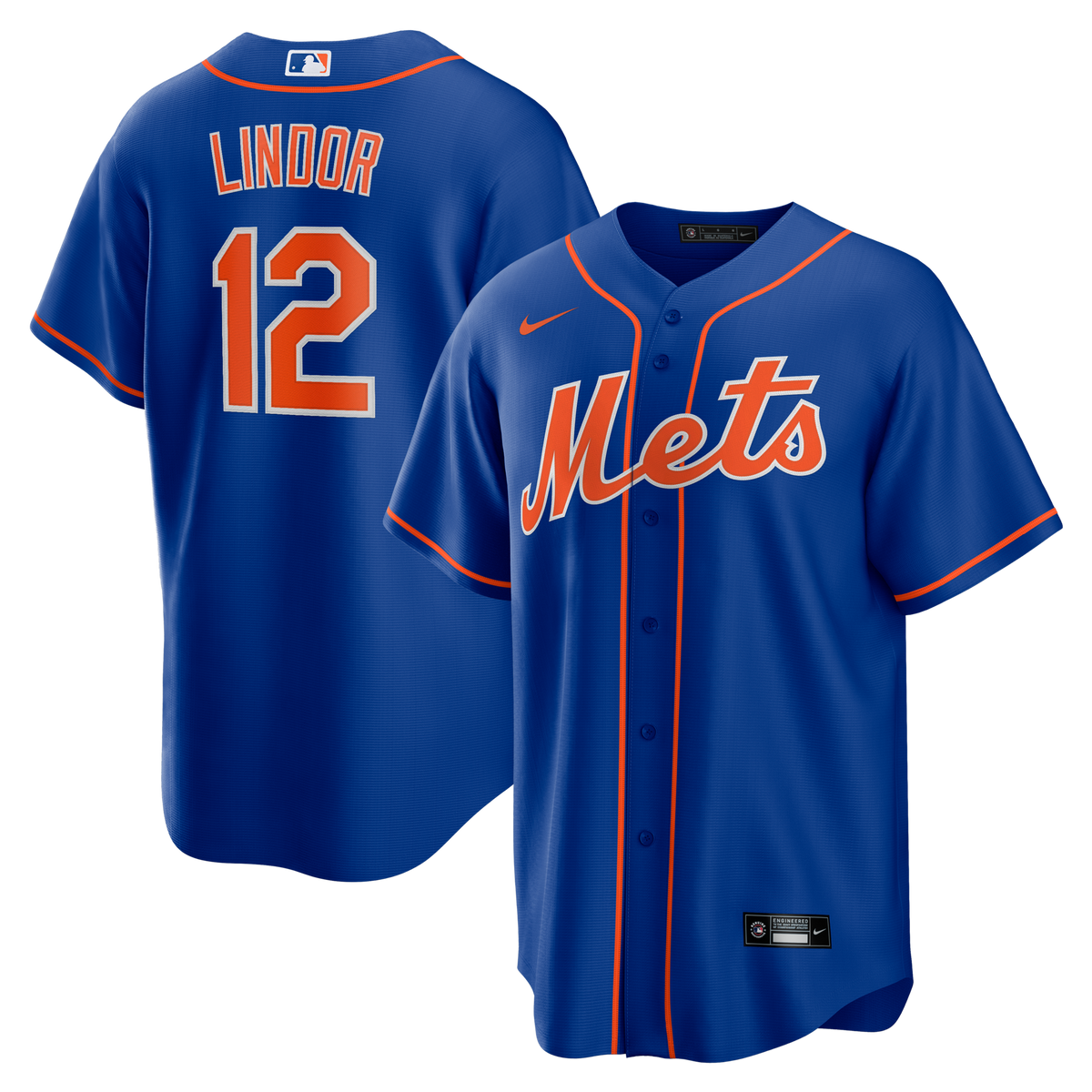 New York Mets Francisco Lindor Royal Alternate Replica Player Jersey product image 1, provided for visual reference and