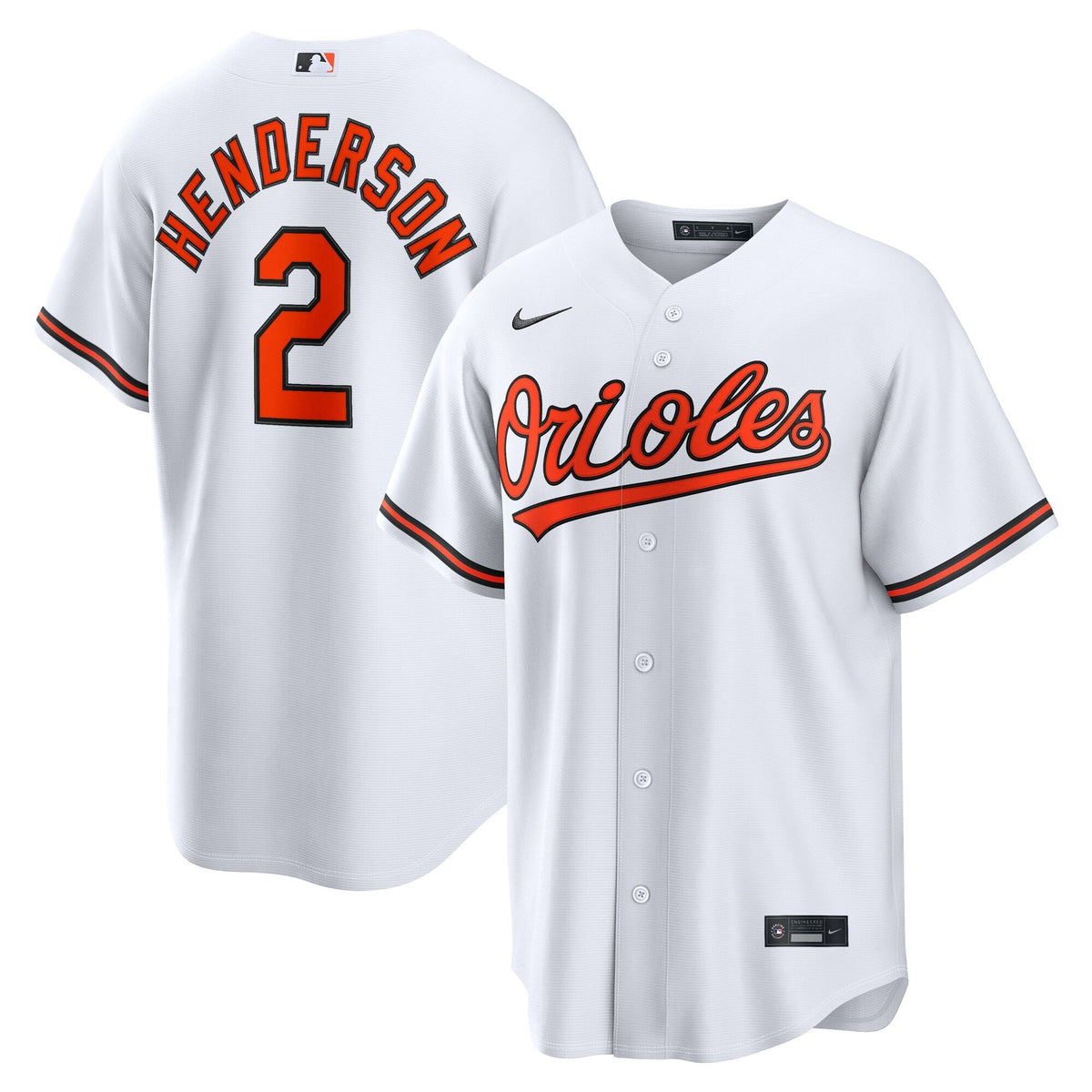 Baltimore Orioles Gunnar Henderson White Home Replica Jersey product image 2, provided for visual reference and product