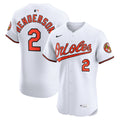 Baltimore Orioles Gunnar Henderson White Home Elite Jersey product image 1, provided for visual reference and product detail