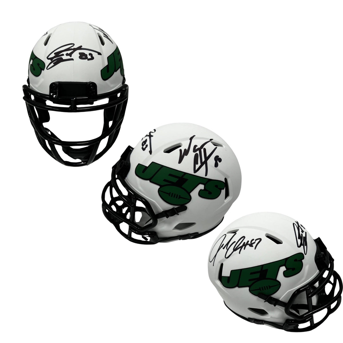 Santana Moss, Wayne Chrebet & Laveranues Coles Autographed New York Jets Lunar Eclipse Mini Helmet Steiner CX product image
