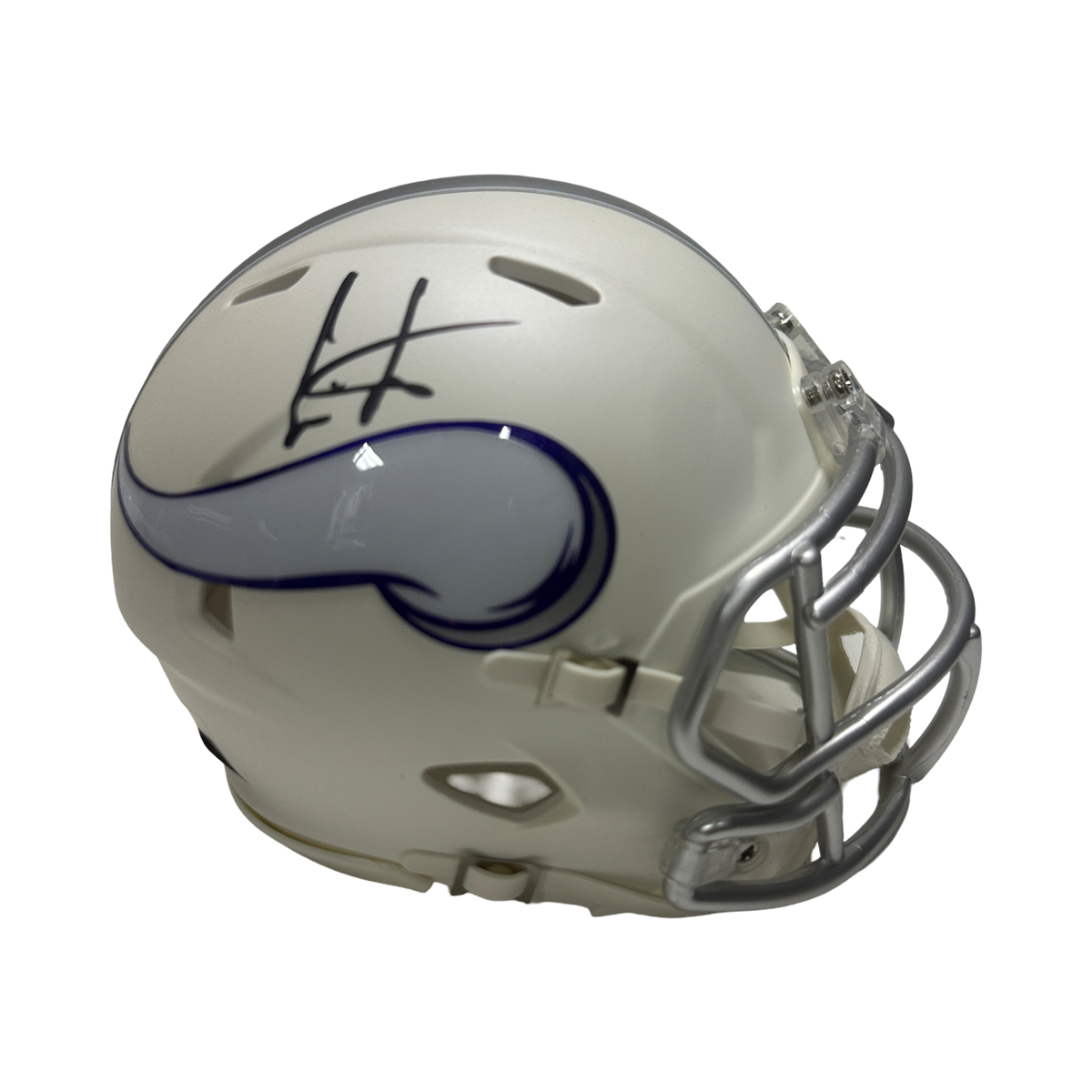 Cris Carter Autographed Minnesota Vikings White Speed Mini Helmet Beckett product image 1, provided for visual reference and