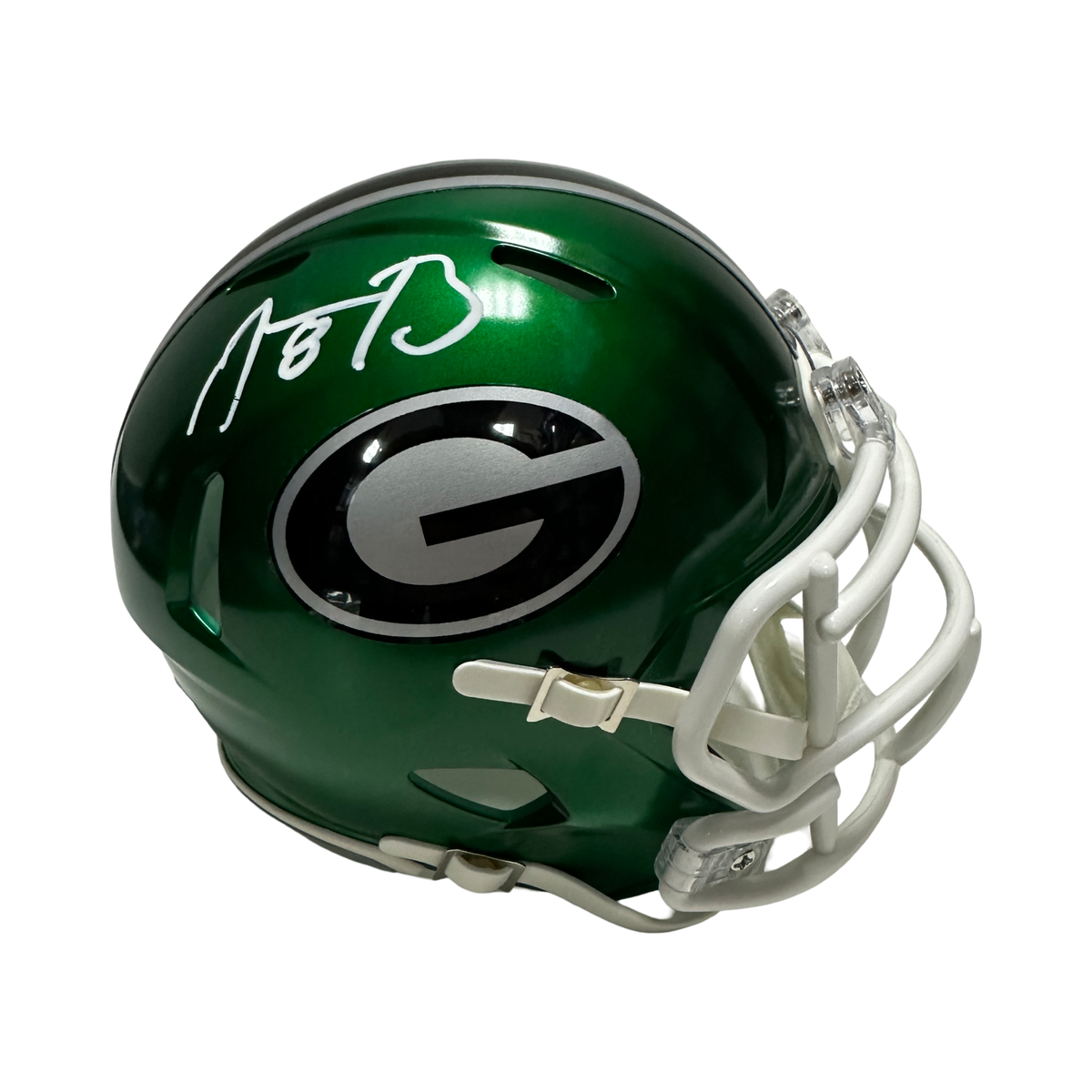 Aaron Rodgers Autographed New York Jets Custom Mini Helmet Fanatics product image 1, provided for visual reference and