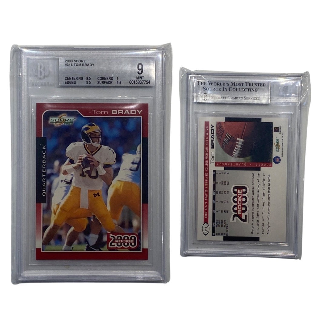 2000 Tom Brady Score #316 Beckett MINT 9 product image 1, provided for visual reference and product detail review