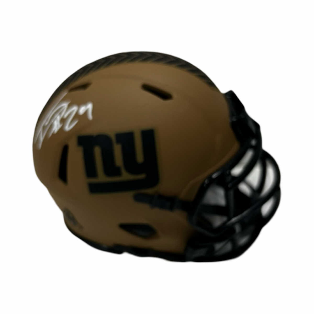 Tyrone Tracy Autographed New York Giants Mocha Salute To Service Mini Helmet Beckett product image 1, provided for visual