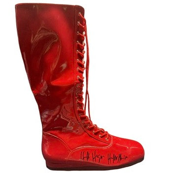 Hulk Hogan Autographed Hulkamania Right Foot Red Boots Beckett BAS product image 1, provided for visual reference and