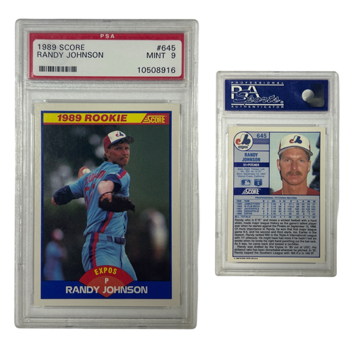 1989 Randy Johnson Score #645 PSA MINT 9 product image 1, provided for visual reference and product detail review