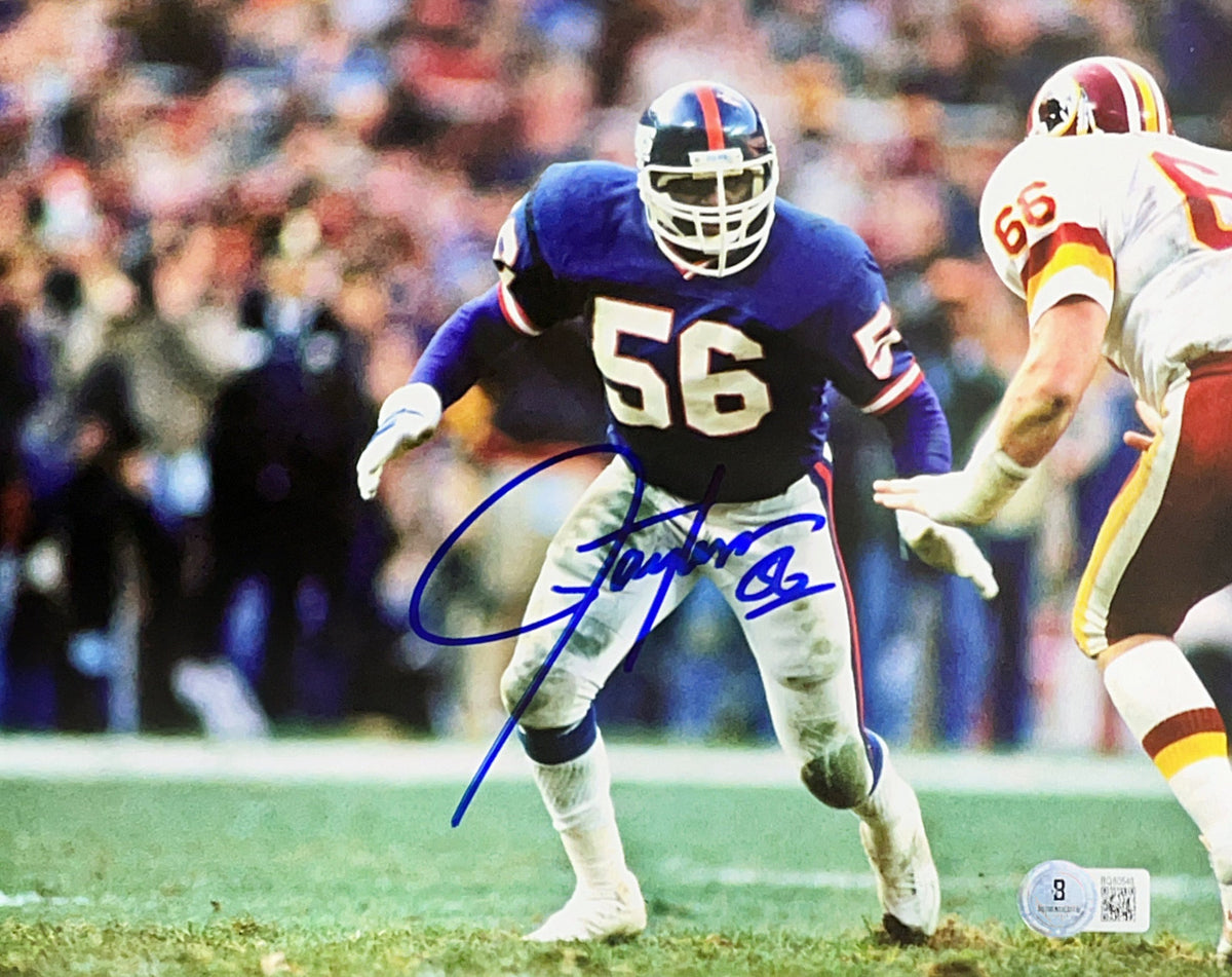 Lawrence Taylor Autographed On Field Against Redskins 8x10 Beckett product image 1, provided for visual reference and
