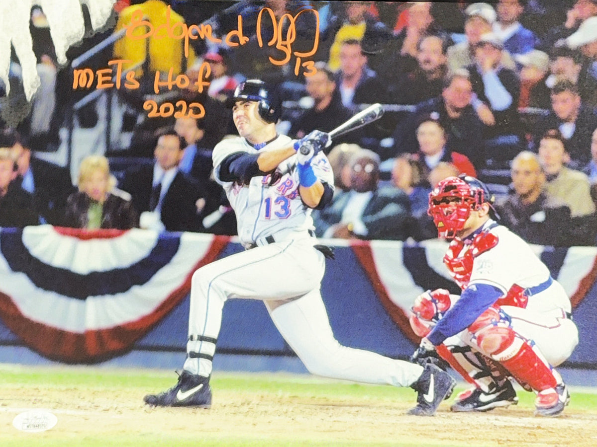Edgardo Alfonzo Autographed New York Mets Gray Jersey Mets HOF 2020 11x14 JSA product image 1, provided for visual reference