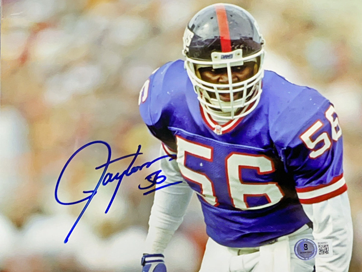 Lawrence Taylor Autographed Close Up 8x10 Beckett product image 1, provided for visual reference and product detail review