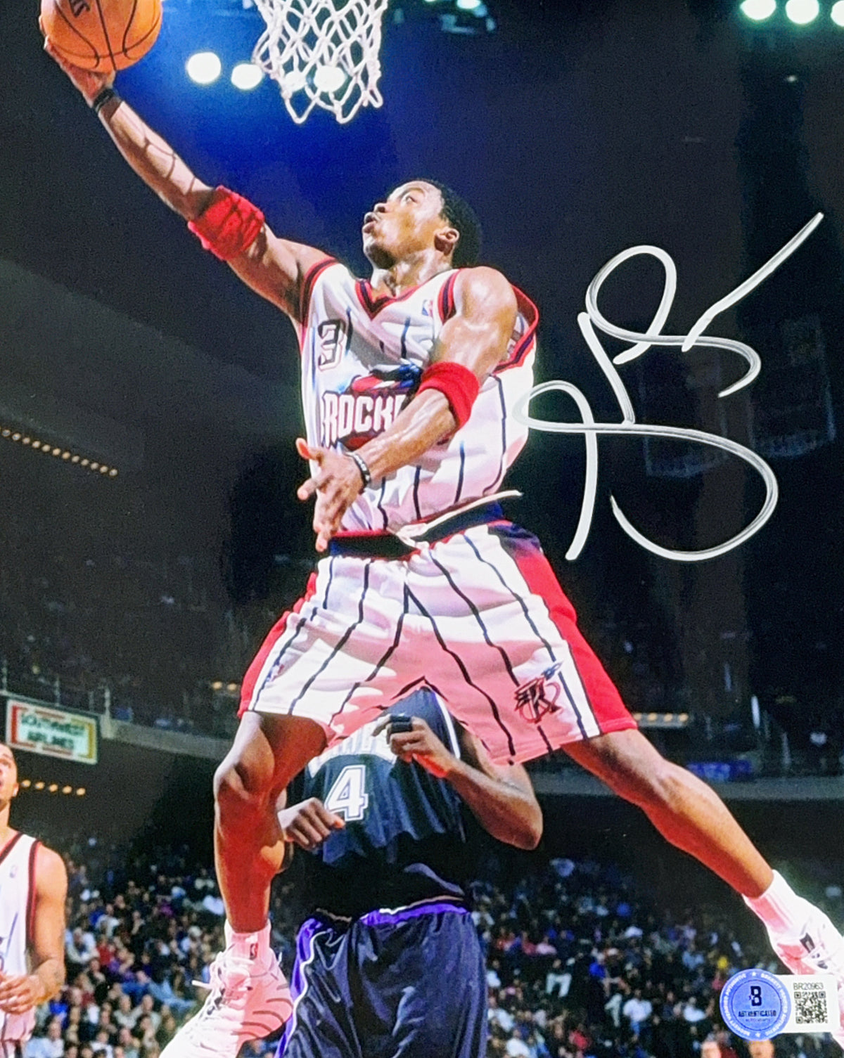 Steve Francis Houston Rockets Layup Autographed 8x10 Beckett product image 1, provided for visual reference and product