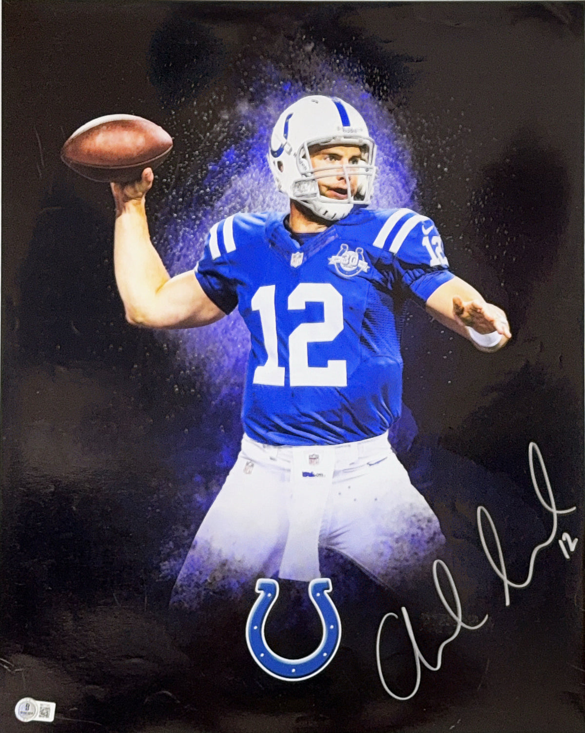 Andrew Luck Autographed Indianapolis Colts 16x20 Beckett product image 1, provided for visual reference and product detail