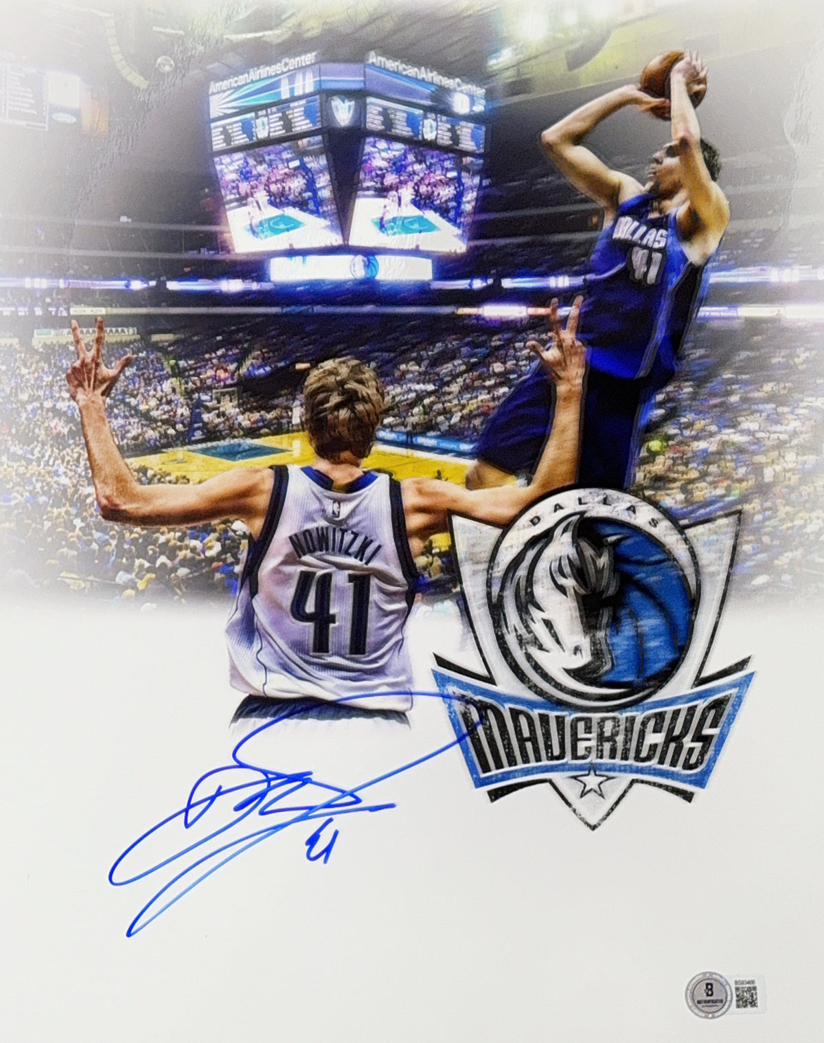 Dirk Nowitzki Autographed Dallas Mavericks Collage 11x14 Beckett product image 1, provided for visual reference and product