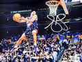 Steve Francis Houston Rockets Blue Jersey Dunk Autographed 8x10 Beckett product image 1, provided for visual reference and