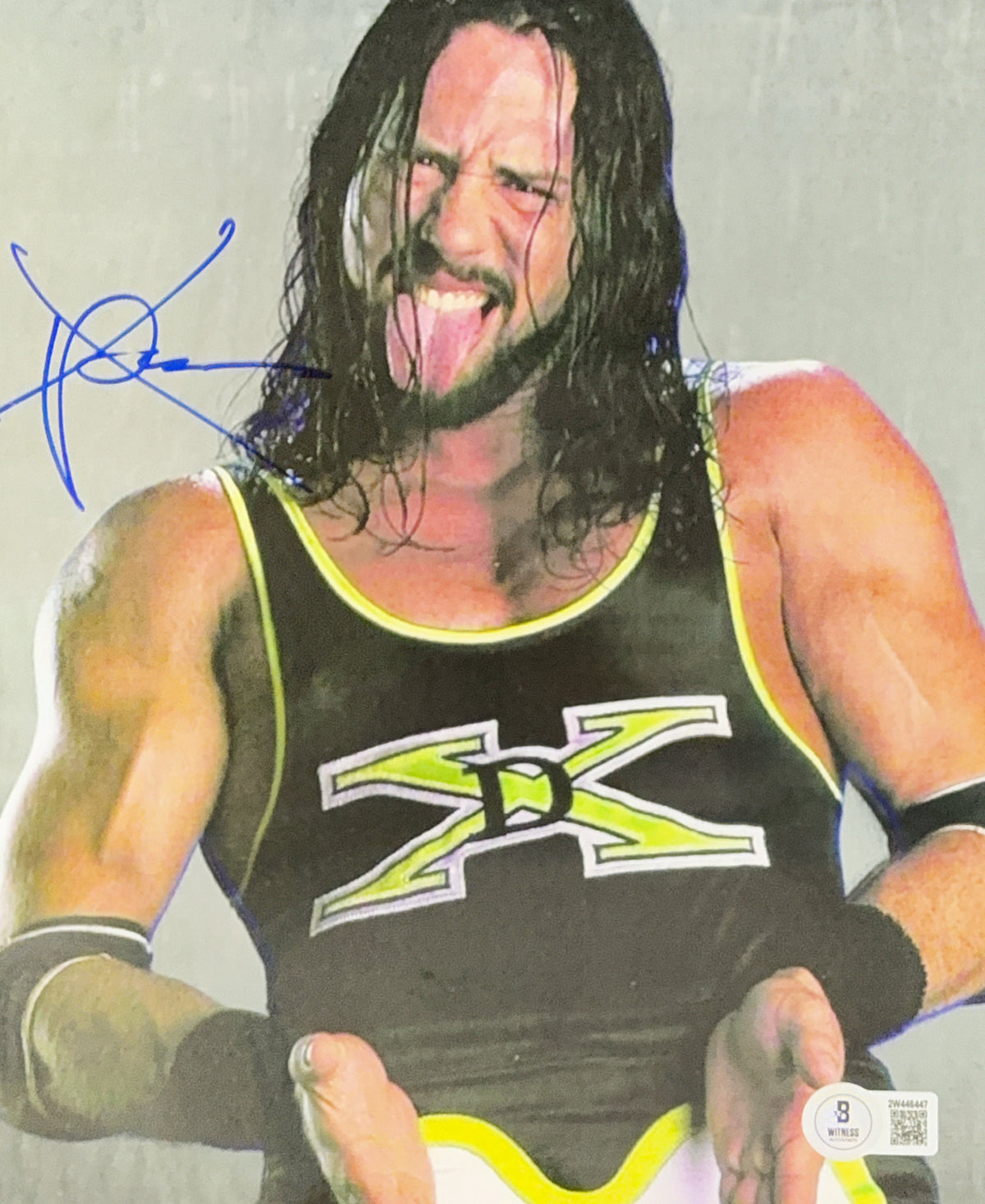 X-Pac Autographed WWE Suck It Tongue Out 8x10 Beckett product image 1, provided for visual reference and product detail