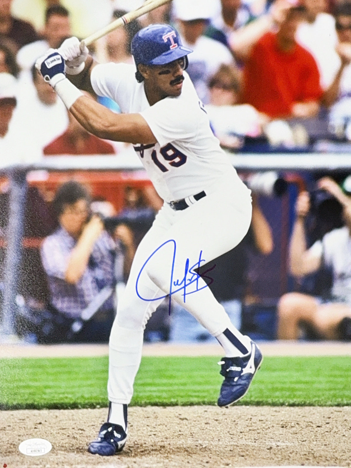 Juan Gonzalez Autographed Texas Rangers At Bat 11x14 JSA product image 1, provided for visual reference and product detail