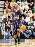 Steve Francis Dribbling Houston Rocket Blue Jersey Autographed 8x10 Beckett product image 1, provided for visual reference
