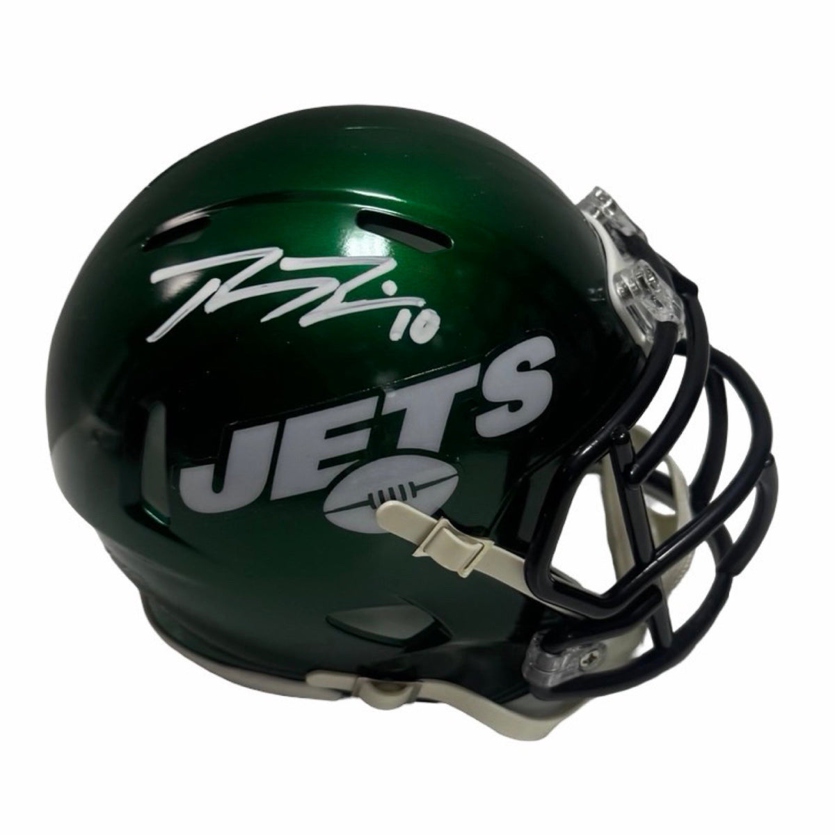 Braxton Berrios Autographed New York Jets Speed Mini Helmet Steiner CX product image 1, provided for visual reference and