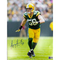 AJ Hawk Autographed Green Bay Packers Solo Green Jersey 11x14 Beckett BAS product image 1, provided for visual reference and