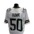 AJ Hawk Green Bay Packers Autographed White Jersey Beckett BAS product image 1, provided for visual reference and product