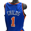 Chris Childs Blue NY Knicks Autographed Jersey BAS product image 1, provided for visual reference and product detail review