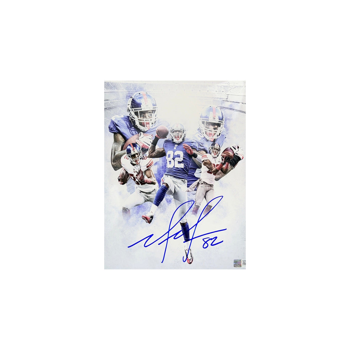 Mario Manningham Autographed New York Giants White Edit 8x10 Steiner CX product image 1, provided for visual reference and