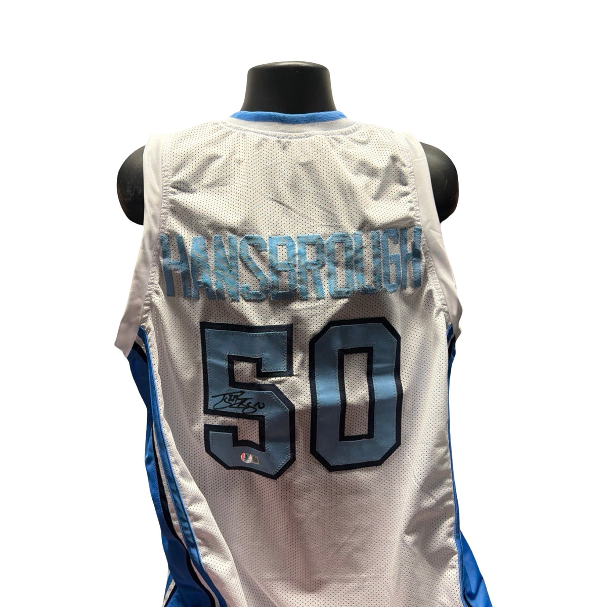 Tyler Hansbrough North Carolina Autographed College White Jersey Signed Beckett BAS product image 1, provided for visual