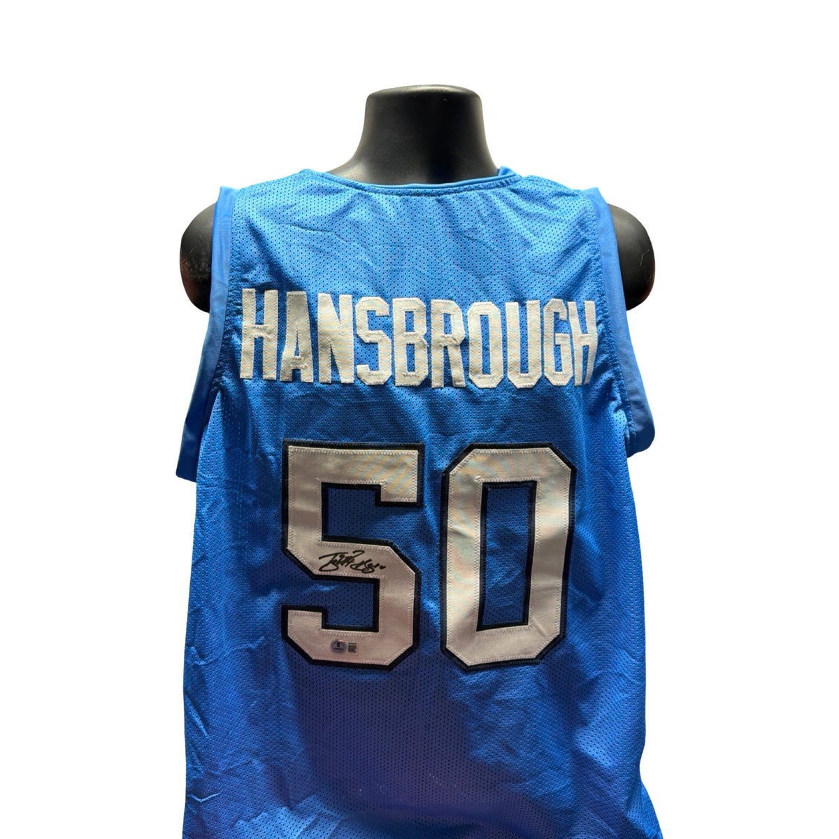 Tyler Hansbrough North Carolina Autographed College Blue Jersey Signed Beckett BAS product image 1, provided for visual
