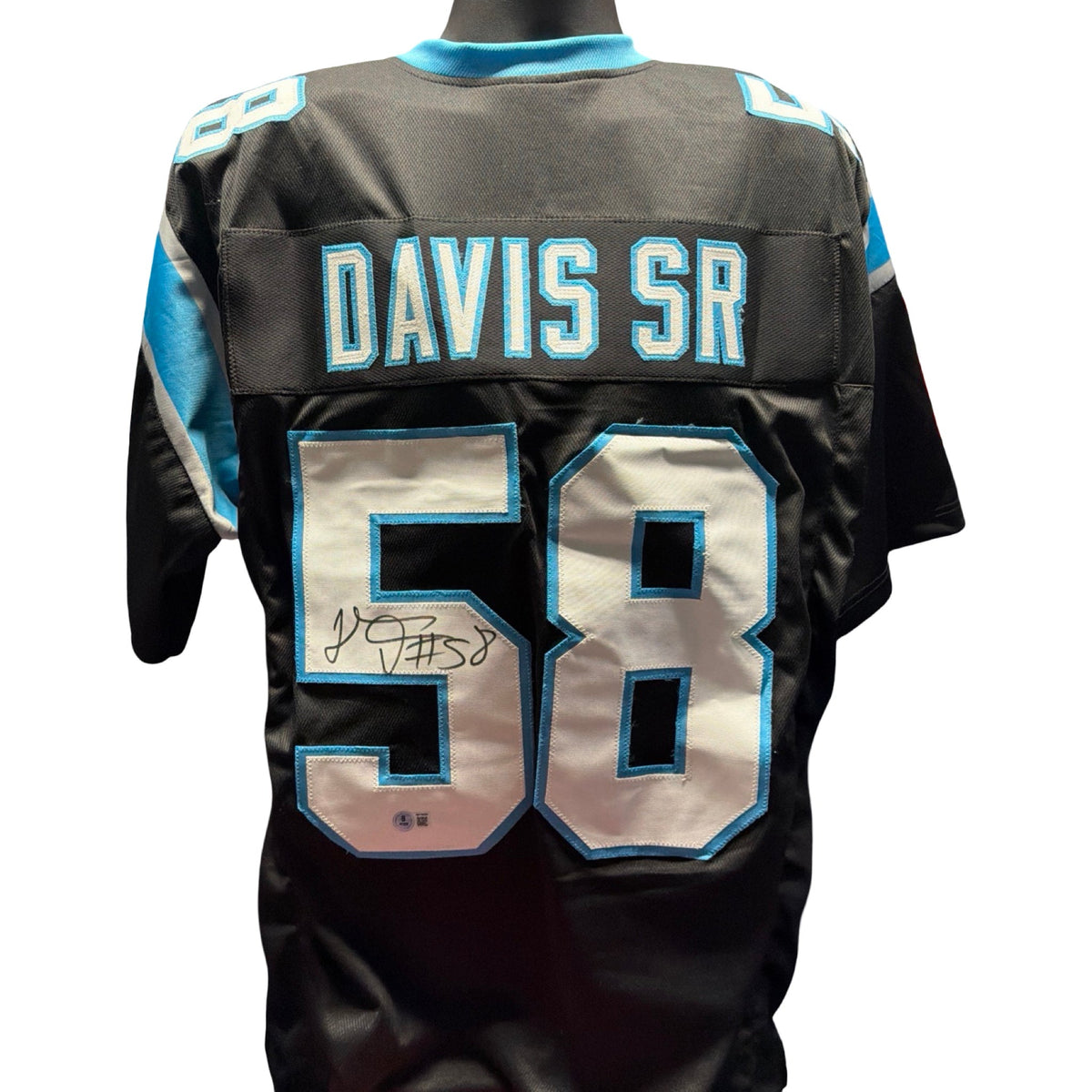 Thomas Davis Sr Carolina Panthers Autographed Black Jersey Signed Beckett BAS COA product image 1, provided for visual