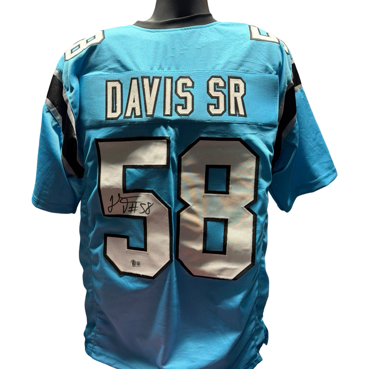 Thomas Davis Sr Carolina Panthers Autographed Blue Jersey Signed Beckett BAS COA product image 1, provided for visual