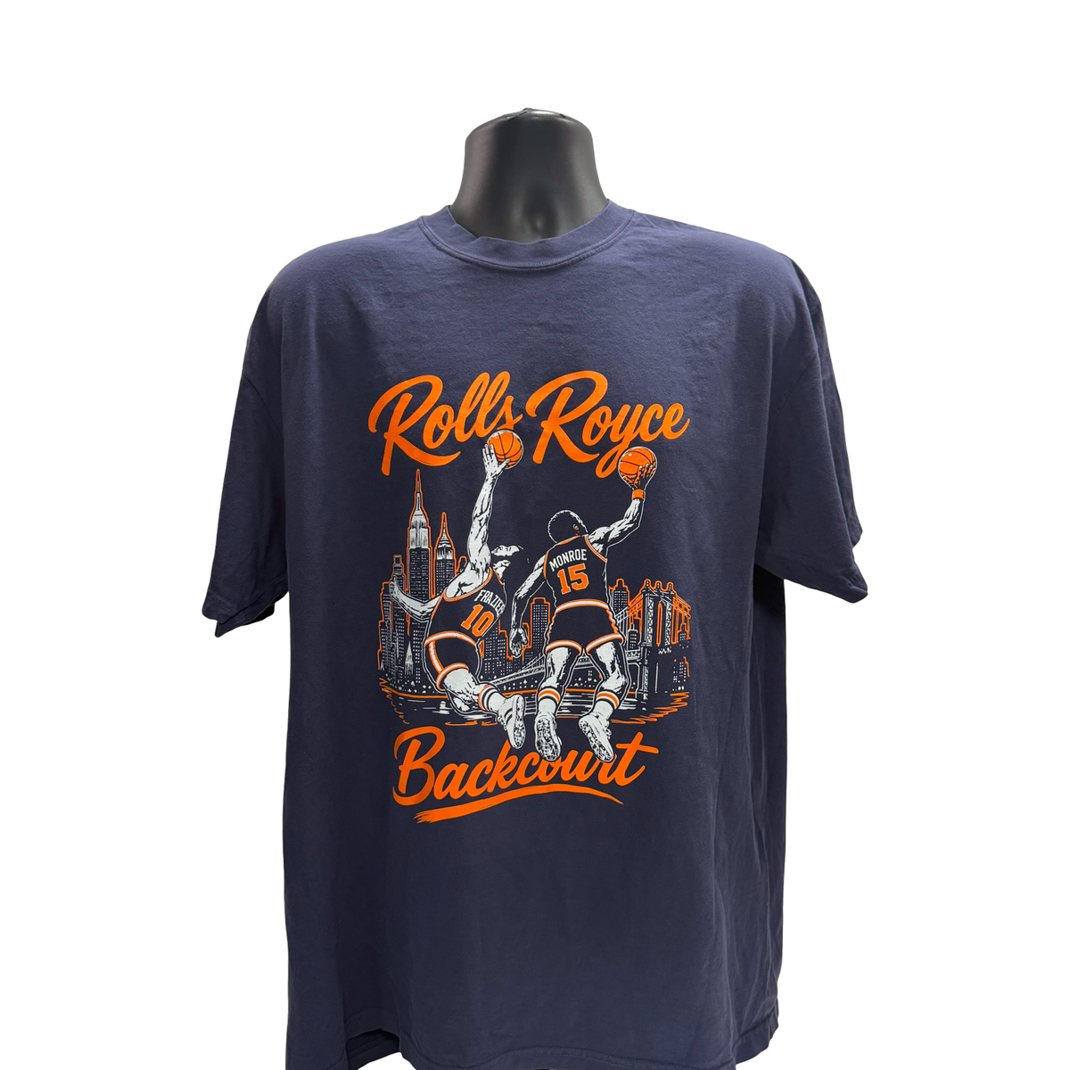 Walt Clyde Frazier Earl Monroe Rolls Royce Back Court T Shirt product image 1, provided for visual reference and product