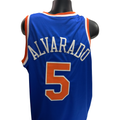 Jose Alvarado Unsigned New York Knicks Blue Custom Jersey Size XL NBA product image 1, provided for visual reference and