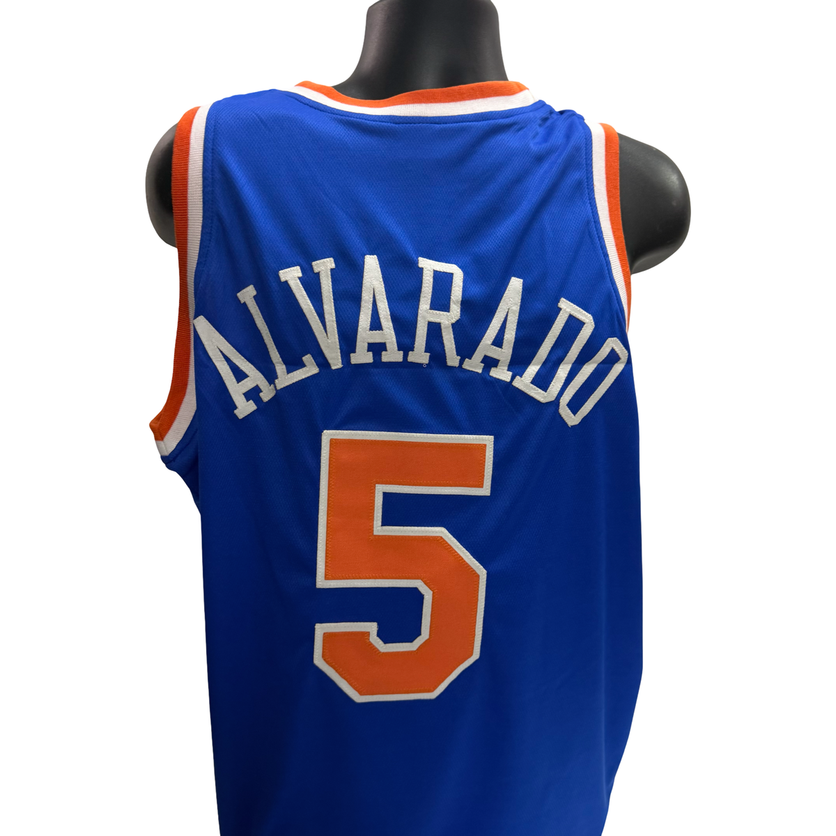 Jose Alvarado Unsigned New York Knicks Blue Custom Jersey Size XL NBA product image 1, provided for visual reference and