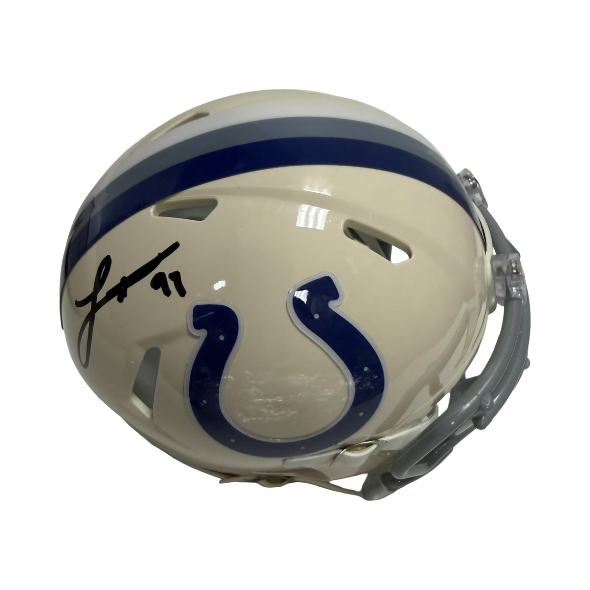 Laiatu Latu Signed Autographed Indianapolis Colts Retro Mini Helmet JSA COA product image 1, provided for visual reference