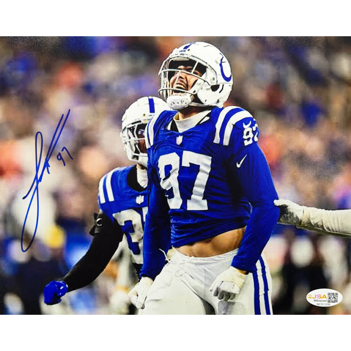Laiatu Latu Signed Indianapolis Colts Yell 8x10 Photo Autographed NFL JSA COA product image 1, provided for visual reference