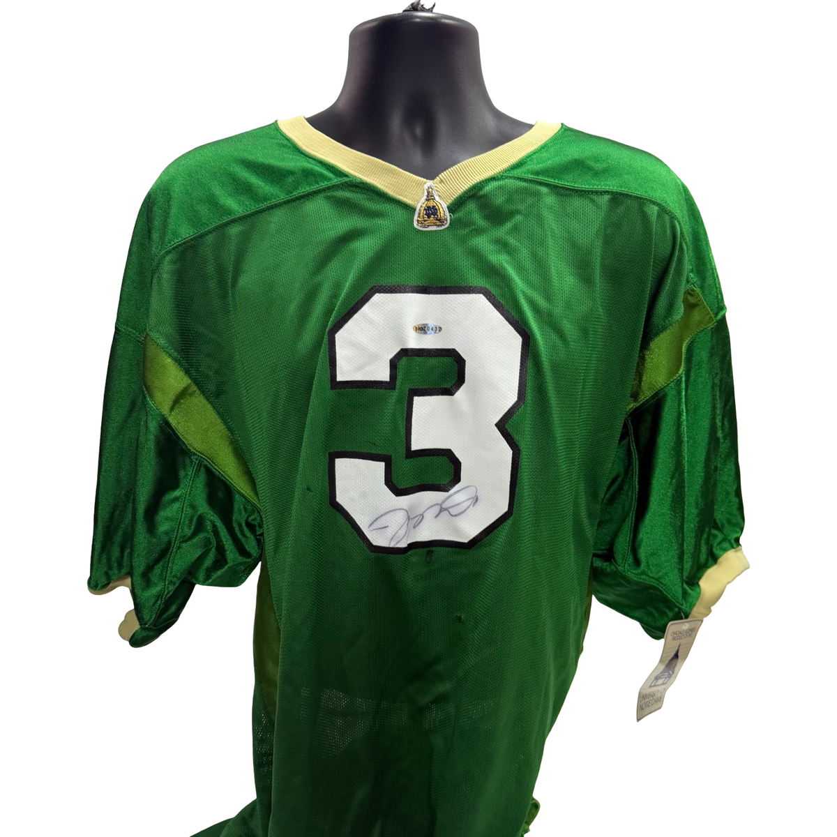 Joe Montana Hand Signed Notre Dame Irish Jersey Upper Deck Coa & Holo product image 1, provided for visual reference and