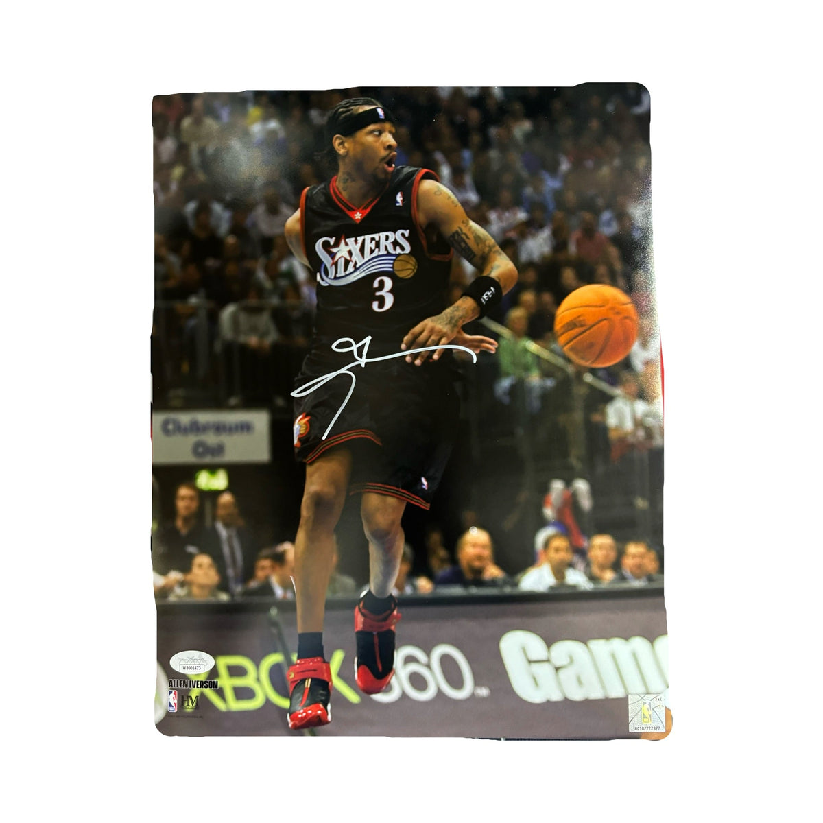 Allen Iverson Autographed Philadelphia 76ers Behind the Back 11x14 JSA product image 1, provided for visual reference and